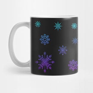 Ombre Blue Faux Glitter Snowflakes Mug